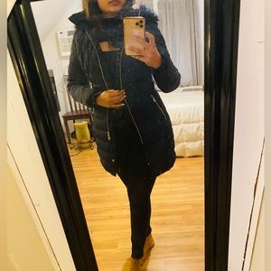 Dark Blue Winter Puffer Coat